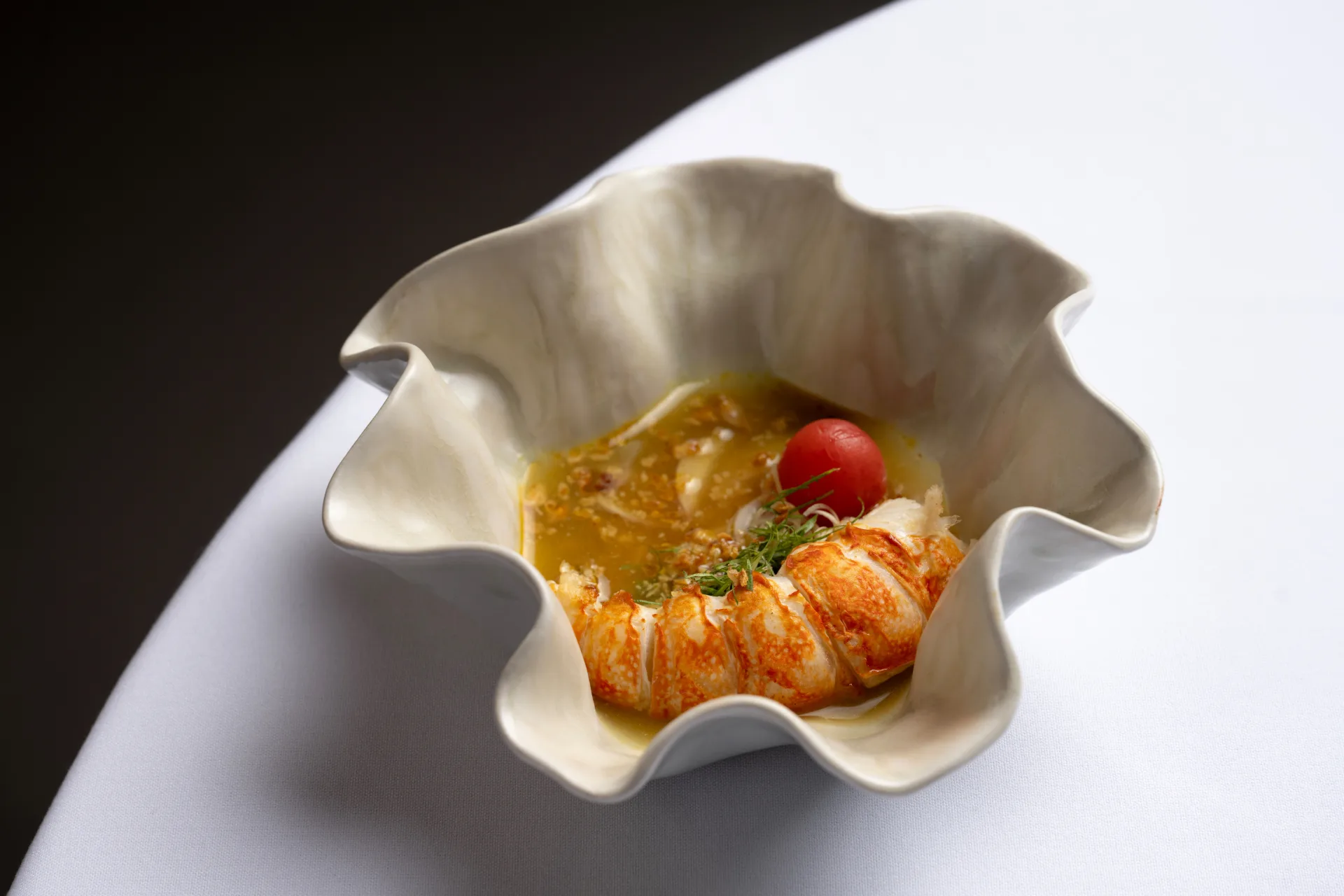 thai lobster in white bowl