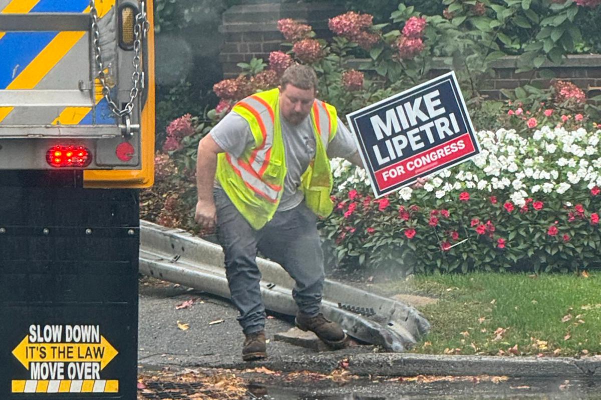 NYS worker caught on video removing GOP lawn sign -- but officials say he followed the law