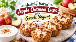 Healthy Baked Apple Oatmeal Cups with Greek Yogurt