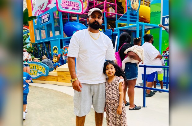 Kuldeep Singh and his daughter, "Fabi," are pictured in an undated photo. The girl was found dead inside a 110th St. home near 95th Ave. in Richmond Hill, Queens, on Wednesday, Oct. 14, 2026. (Courtesy of Kuldeep Singh)