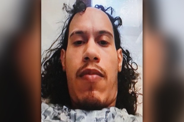 Angel Carrasco appears virtually before a Bronx judge from from a hospital bed in an unarmed psychiatric ward where he is being evaluated on Wednesday, Oct. 14, 2026. (Pool Photo)