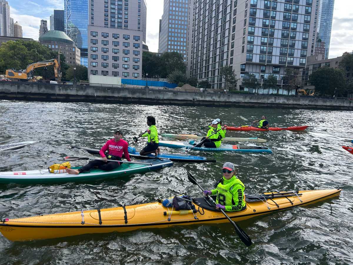  27 athletes got a glimpse at Lady Liberty while swimming through New York Harbor.
