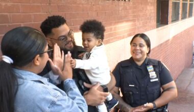 Police officers reunite with baby they saved from choking