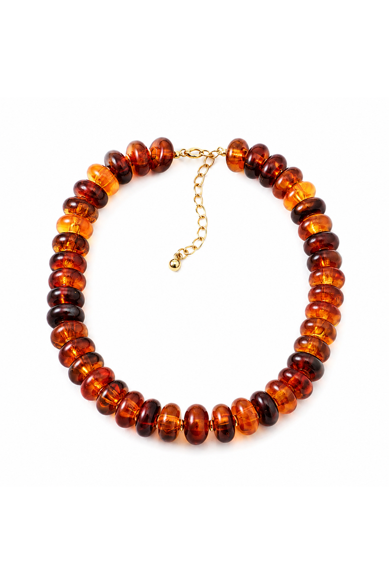 Amber Resin Beaded Necklace