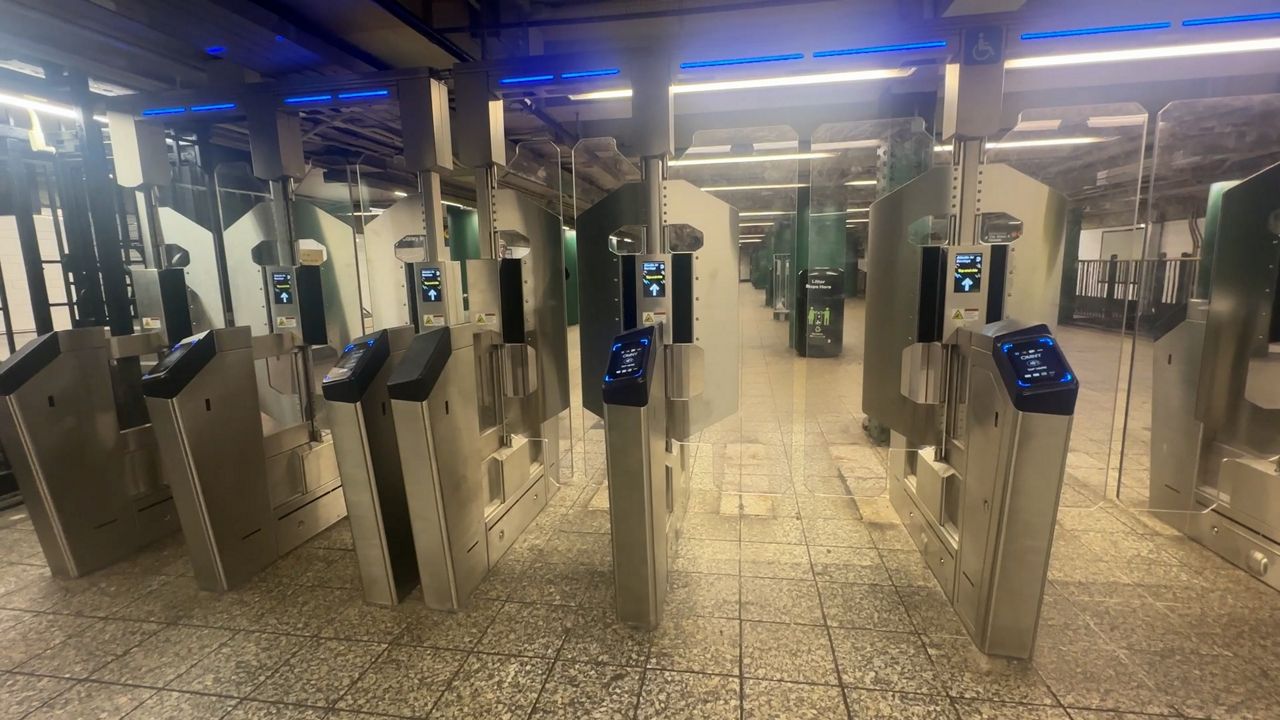 The modern fare gates.