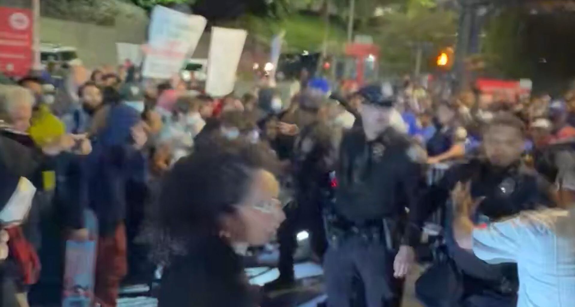 New York police push politician to ground during anti-ICE protest | Protests