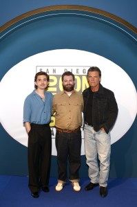 MALAGA, SPAIN - OCTOBER 03: Austin Abrams, Brian Duffield and Josh Brolin attend the Disney "Whalefall" presentation during the "Disney x Hall M" event at Palacio de Ferias y Congresos on October 03, 2026 in Malaga, Spain. (Photo by Aldara Zarraoa/Getty Images for Disney)