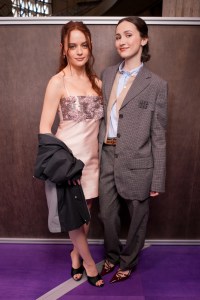 Joey King and Maude Apatow at the Miu Miu fashion show as part of Paris RTW Spring/Summer 2027 fashion week held at Palais de Iena on October 04, 2026 in Paris, France.