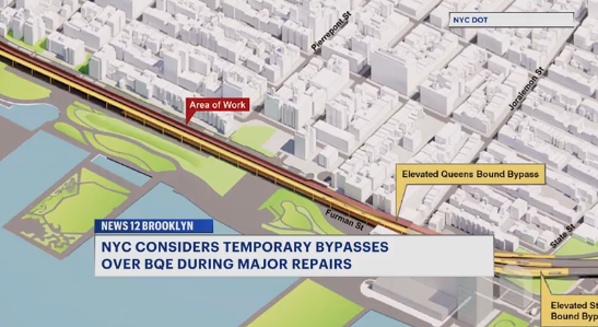 News 12 | Brooklyn | City Considers Possibility Of Building Temporary Roadway Over Brooklyn Bridge Approach While Repairing Bqe