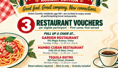 A flyer announcing the return of Social 60+, the County’s restaurant voucher program for residents age 60 and older.