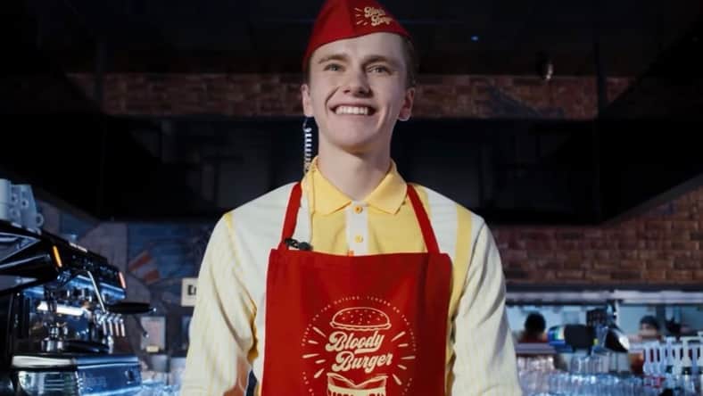 Bloody Burger employee takes order in Species (2026).