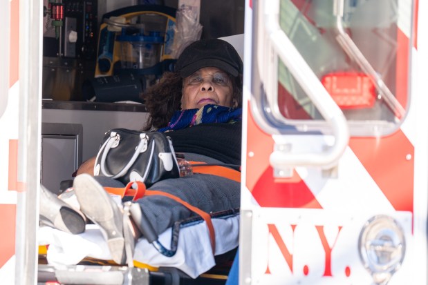 Police investigate after a white Mercedes struck three pedestrians, killing two, on Allerton Ave. in the Bronx on Friday, Oct. 9, 2026. (Theodore Parisienne / New York Daily News)