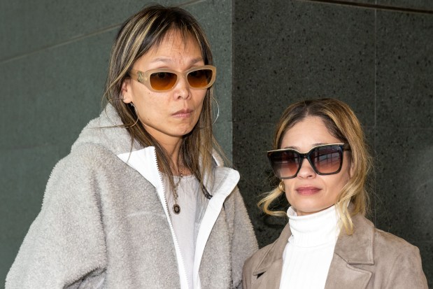 Amy Chan (left), mother of Nikki Huang, is seen here with Michelle Morales, mother of Jesse Parrilla at Bronx Supreme Court on Wednesday, March 13, 2024.(Theodore Parisienne for New York Daily News)
