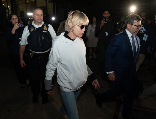 Selma Blair leaves Queens Criminal Court on Monday, October, 12, 2026. (Barry Williams/ New York Daily News)