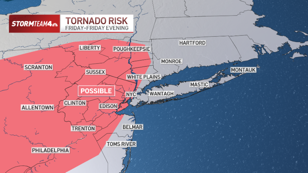 Severe storms and possible tornadoes threaten NYC area Friday – NBC New York
