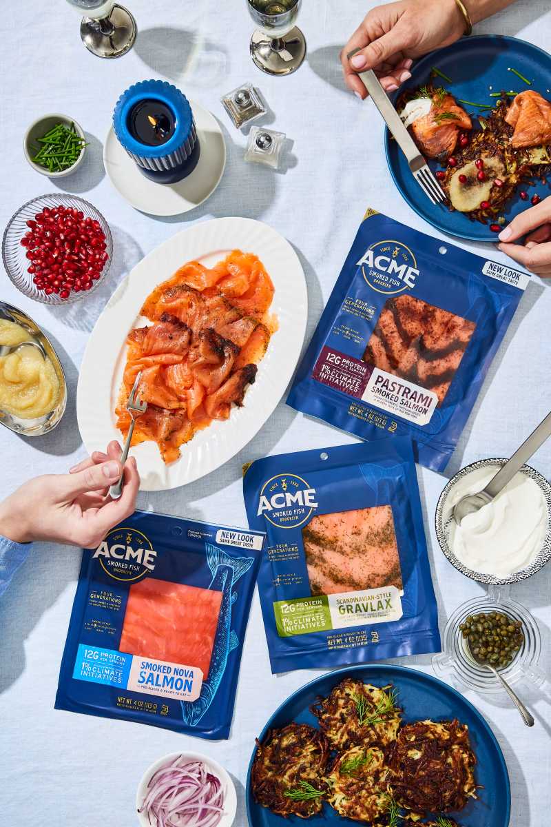 An assortment of Acme Smoked Fish products.