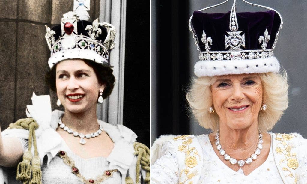 Queen Elizabeth II and Queen Camilla on coronation day