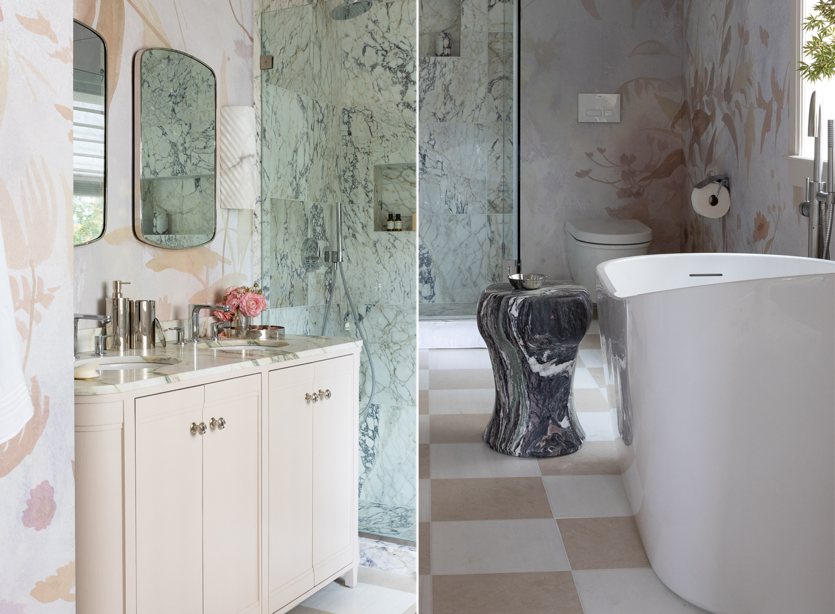 bathroom with a soaking tub