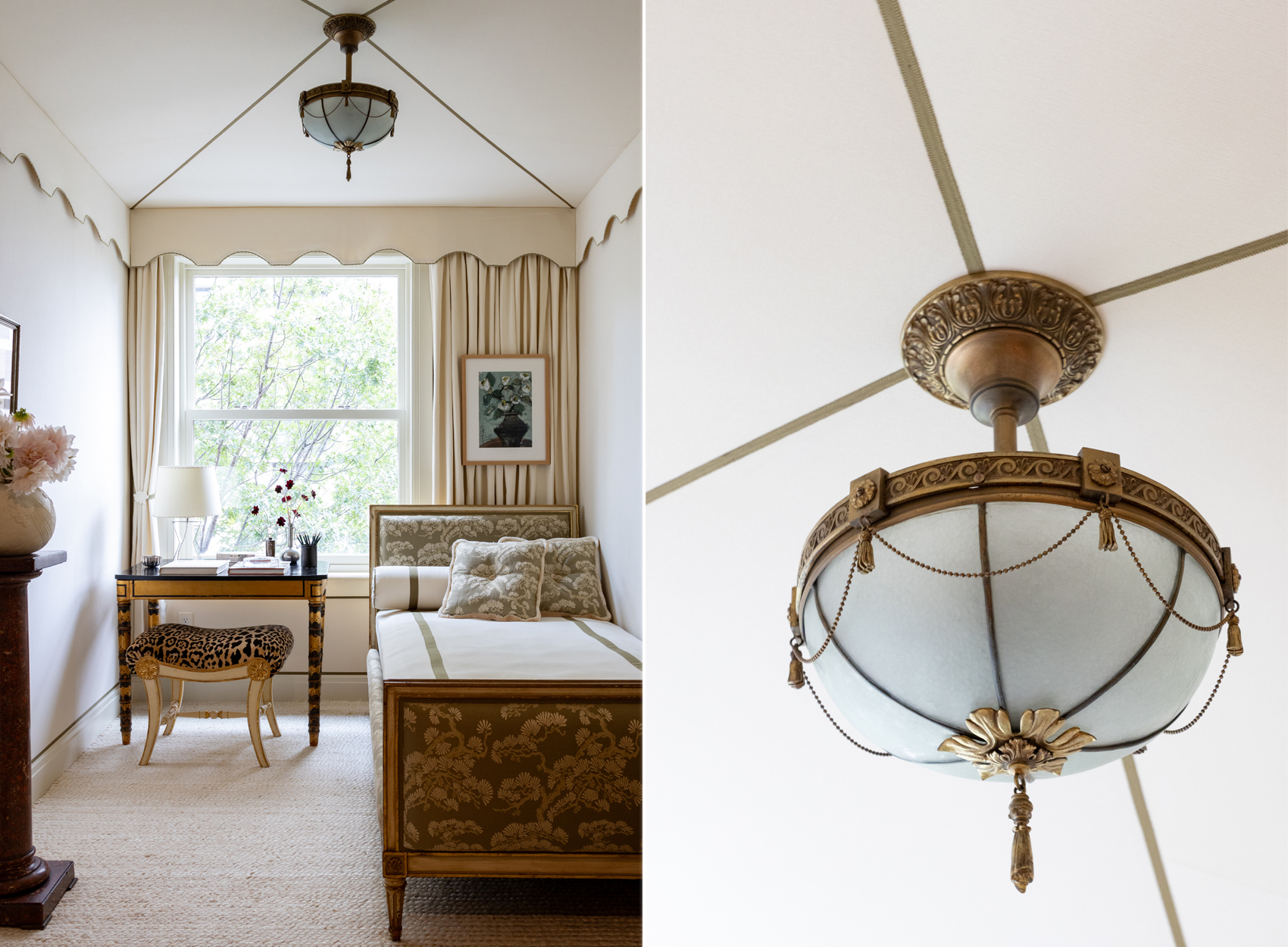 STUDY with a tented ceiling and a daybed