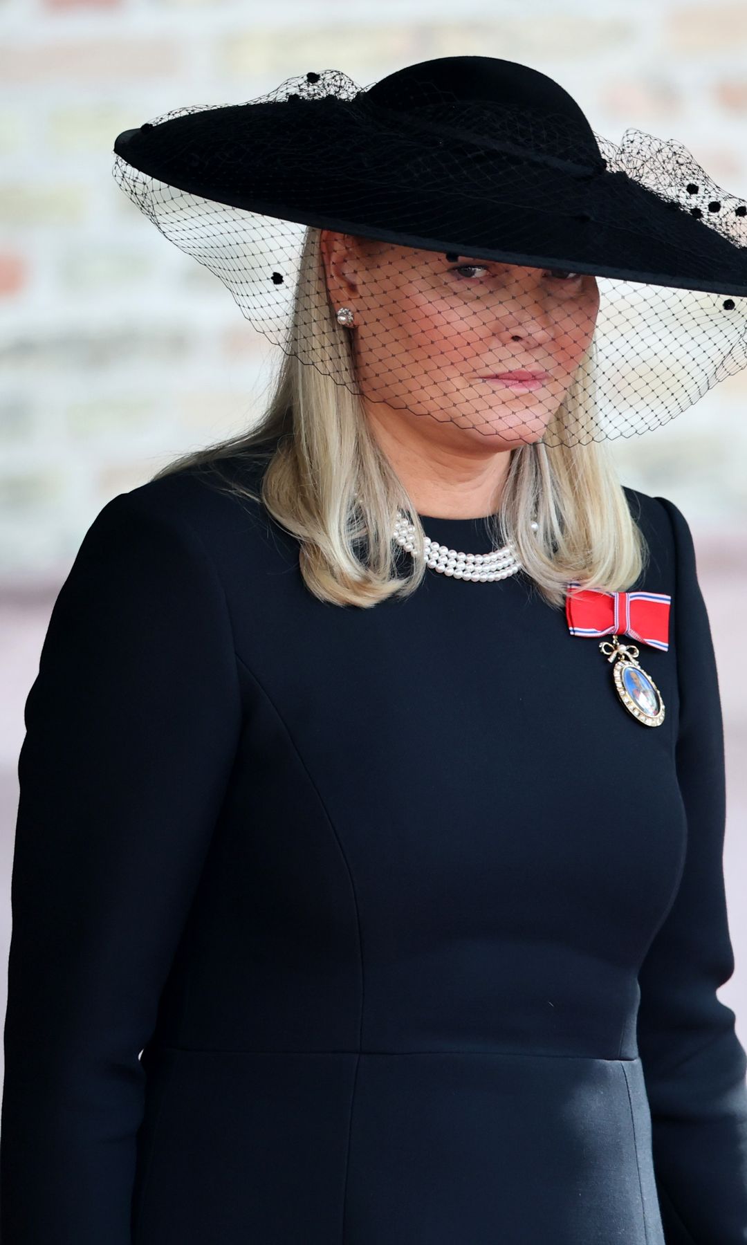 Queen Mette-Marit of Norway during the funeral of King Harald V 