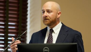 Luke Ihnen attorney for Christa Pike speaks during a court hearing Wednesday, Oct. 7, 2026, in Nashville, Tenn., requesting the Tennessee Department of Corrections to preserve all evidence related to the failed execution of Pike. (AP Photo/George Walker IV, Pool)
