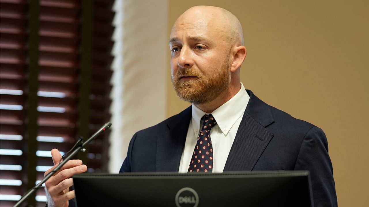Luke Ihnen attorney for Christa Pike speaks during a court hearing Wednesday, Oct. 7, 2026, in Nashville, Tenn., requesting the Tennessee Department of Corrections to preserve all evidence related to the failed execution of Pike. (AP Photo/George Walker IV, Pool)