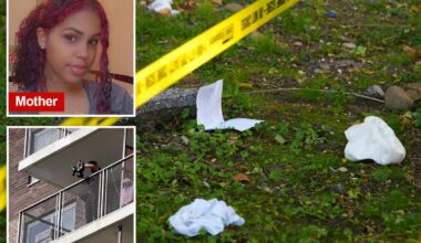Haunting photos reveal tragic items at spot where NYC mom, baby plunged 15 stories