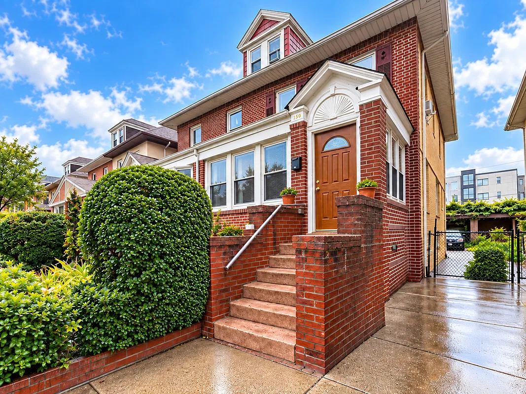 brick house with a garage