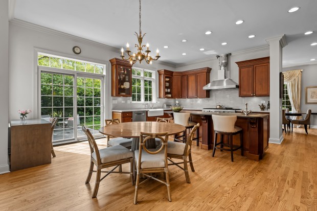 This five-bedroom house at 911 Queens Lane in Glenview has a lower level with a recreation room, an exercise room, a wine cellar, and a bedroom and full bath with steam shower. (Phil Goldman/Summit Imaging)