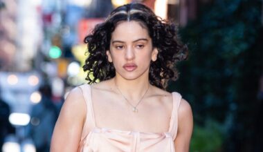 Rosalía Takes the Streets of New York City in a Feathery, Ballet-Pink Dress