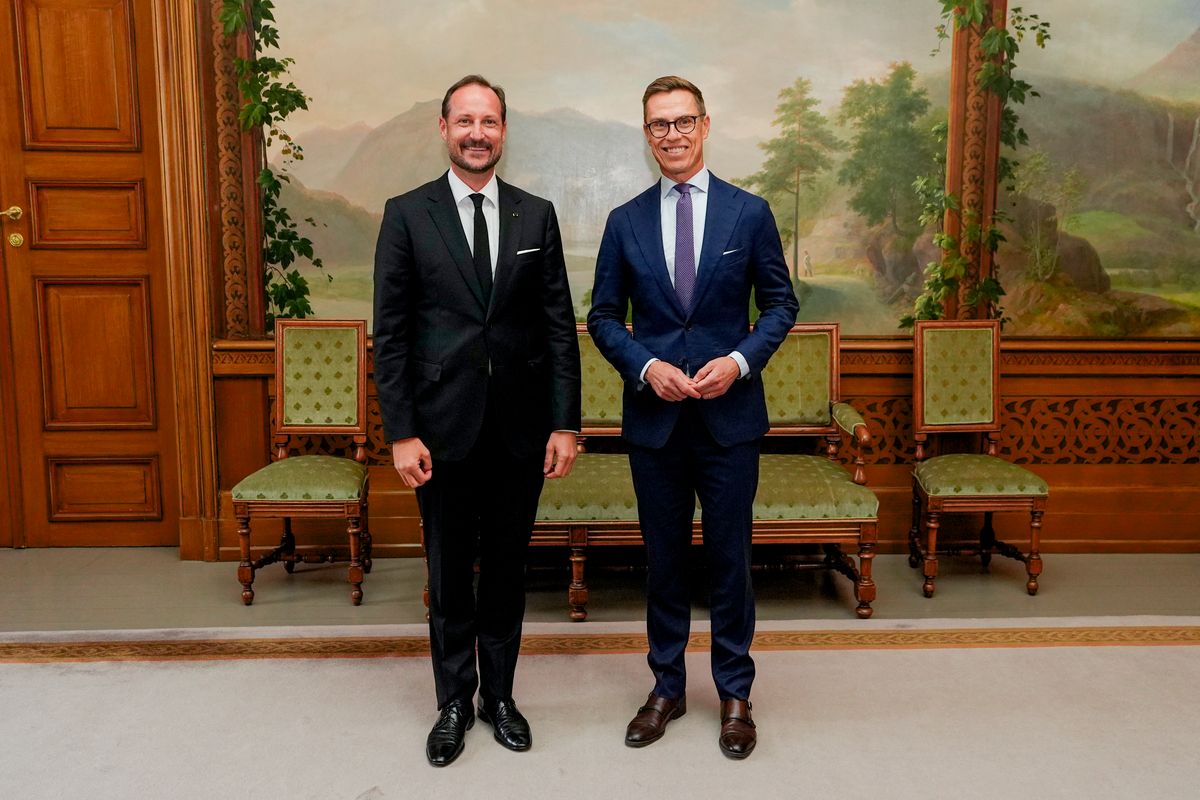 King Haakon VIII welcomed Finnish President Alexander Stubb to the Royal Palace in Oslo on October 8, ahead of his first official trip as Norway’s new monarch.