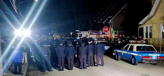 The men and women of the 103rd Precinct gather at the intersection every year to commemorate the Byrne's murder. 