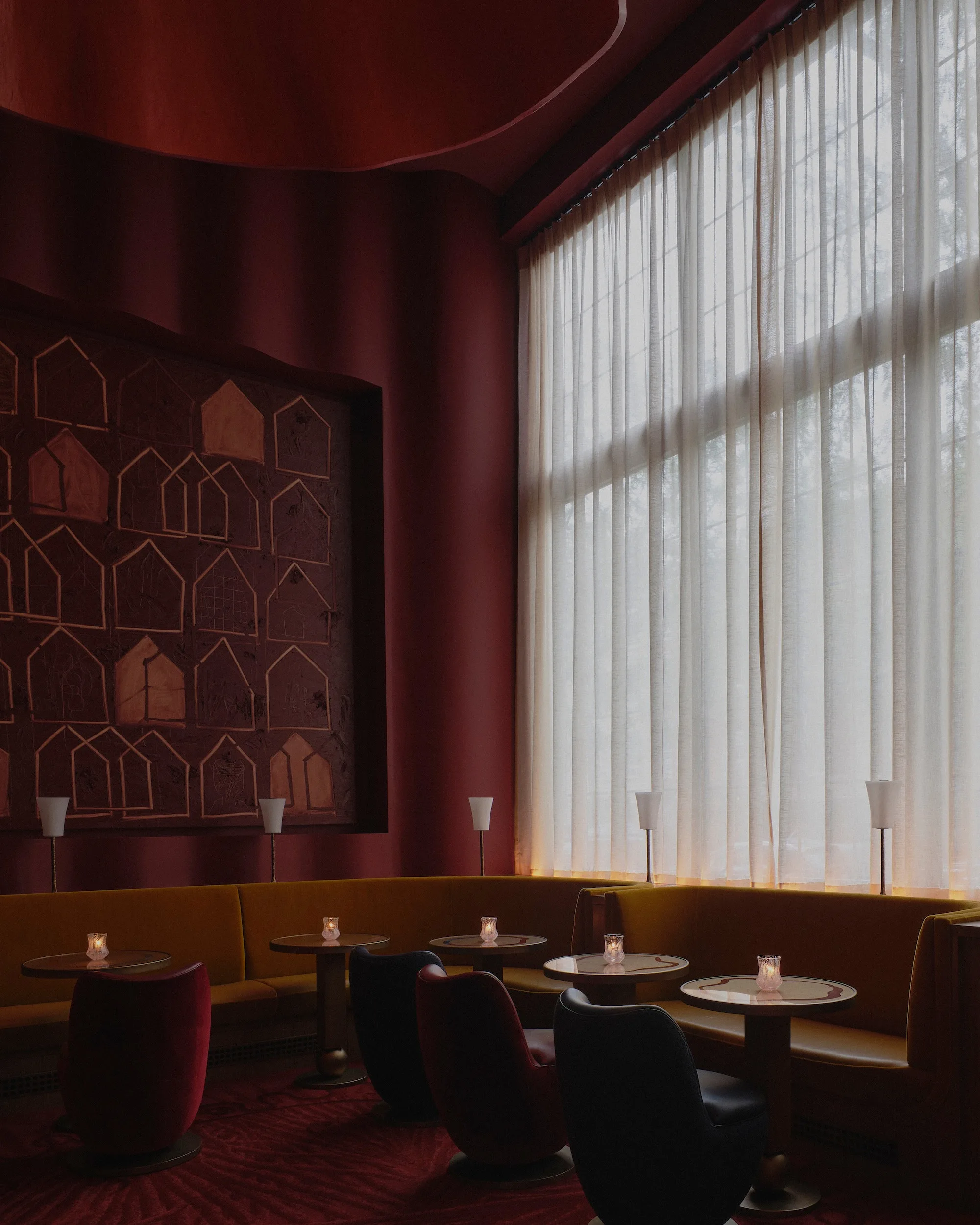 Intimate seating arrangement in Humm New York's chic dining area.