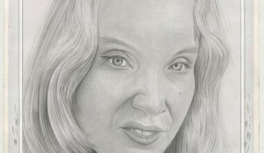Portrait of Rita Ackermann, pencil on paper by Phong H. Bui.