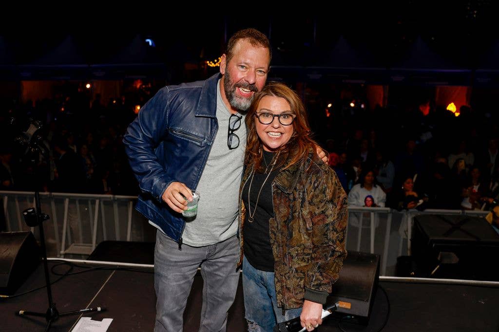 Rachael Ray and Bert Kreischer attend the Blue Moon Burger Bash