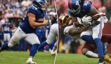 Cam Skattebo loses starting spot to Najee Harris in Giants shakeup