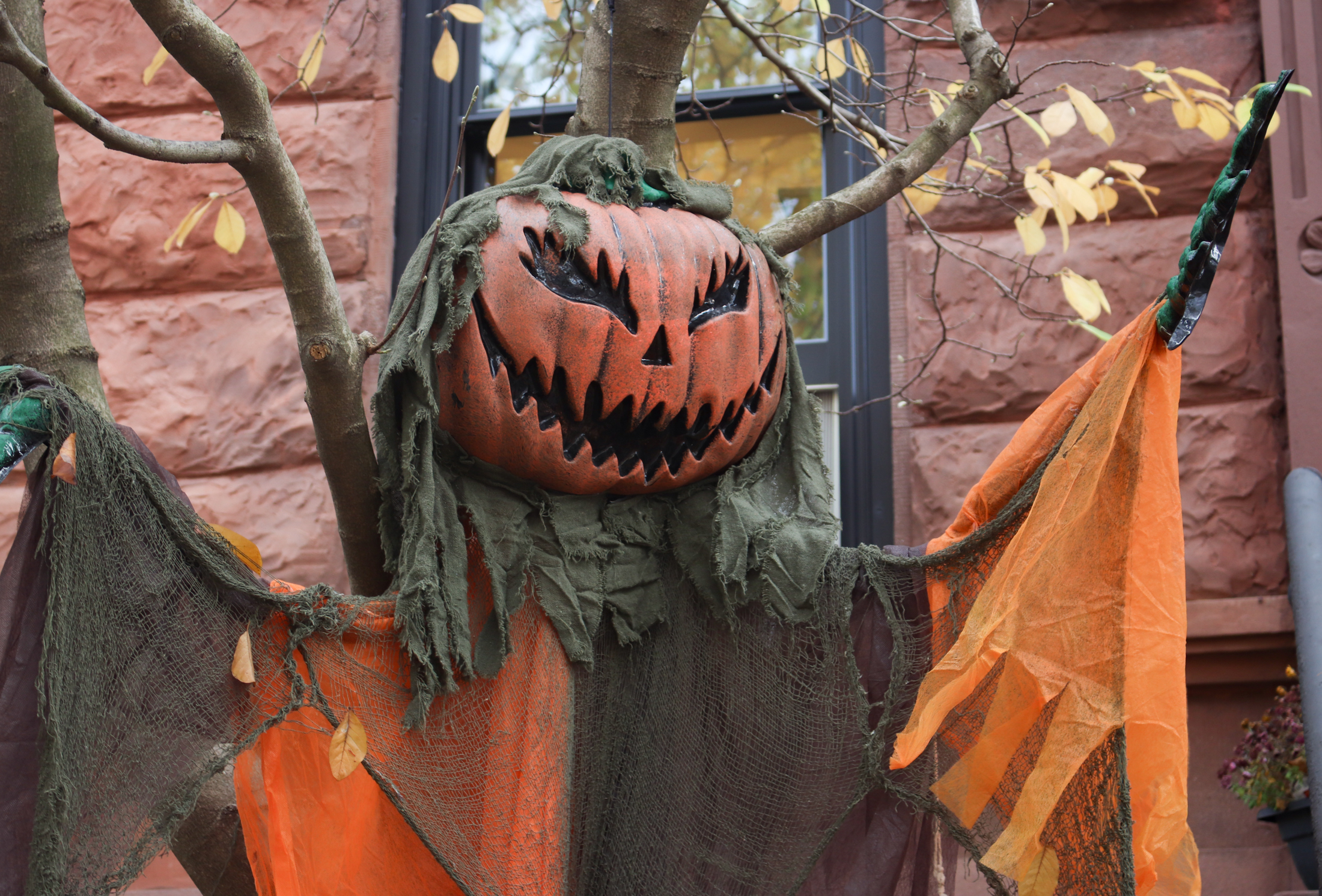 halloween decor - a pumpkin headed figure