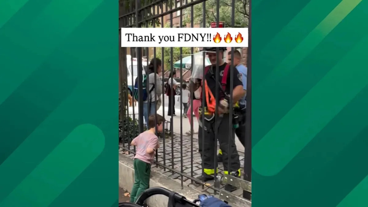 Child Gets Head Stuck in Playground, Prompting New York Fire Department to Take Action in "Cute" Rescue