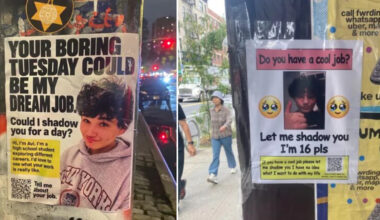 A 16-year-old spent $500 on flyers plastered across NYC asking strangers to let him shadow their jobs