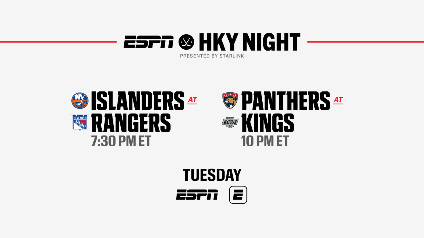 New York rivalry takes center ice on ESPN’s exclusive Tuesday NHL doubleheader slate