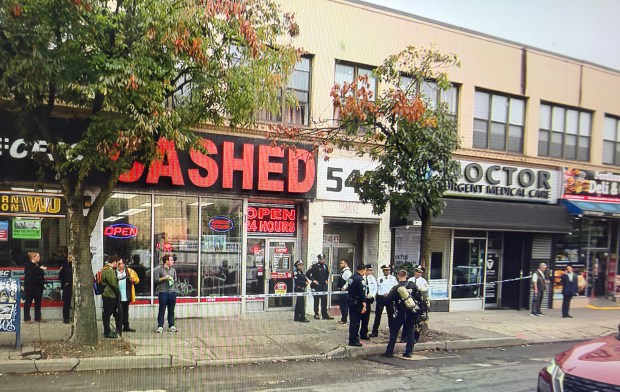 Six people were exposed after an envelope was opened inside Richie Torres's E. Fordham Road office near Lorillard Place in the Bronx around 1 p.m., police said. (Obtained by Daily News)