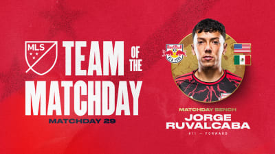 Red Bull New York Winger Jorge Ruvalcaba Named to MLS Team of the Matchday for Matchday 29