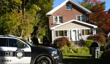 police car parked at home