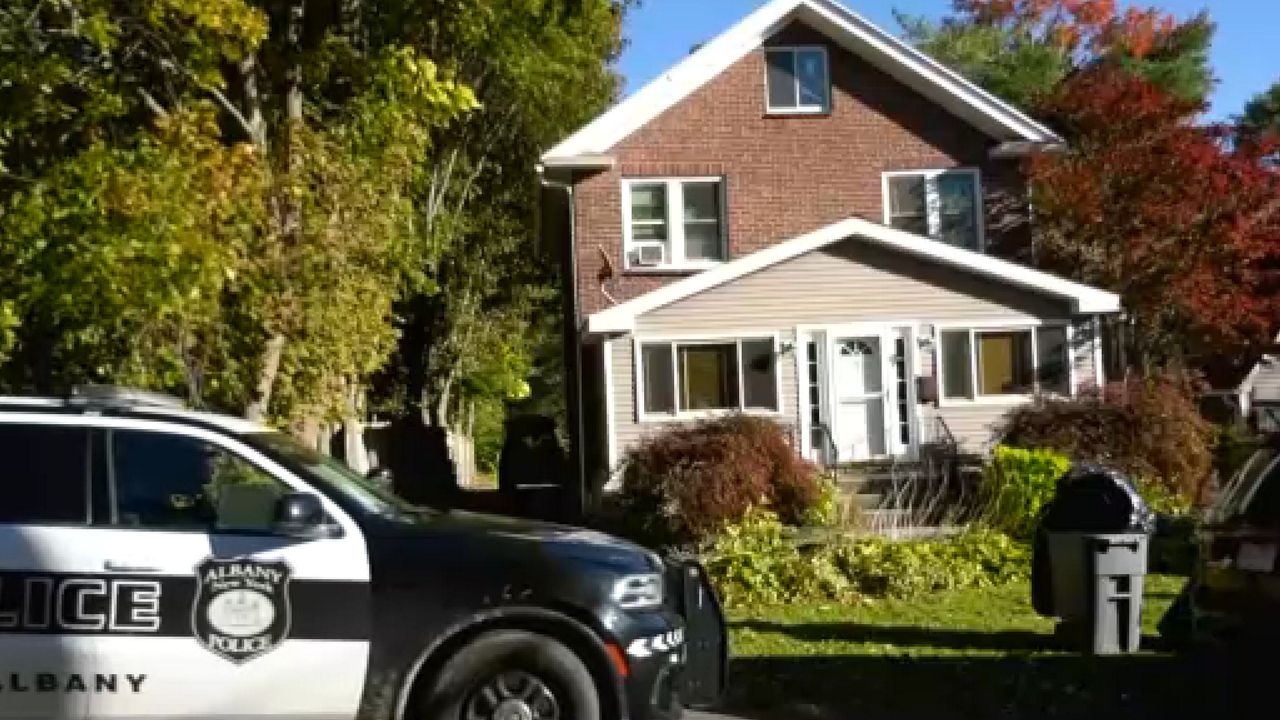 police car parked at home