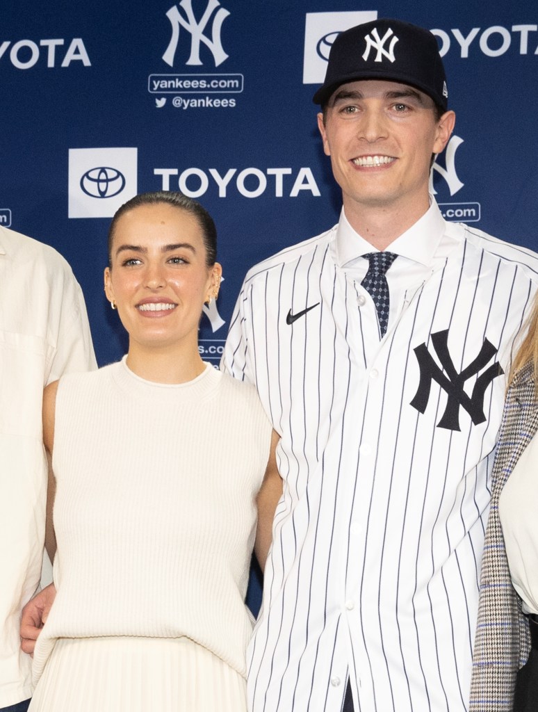 New York Yankees pitcher Max Fried and Reni Meyer-Whalley at Yankee Stadium.