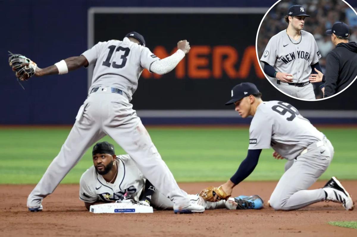 Yankees' errors push season to brink with ALDS Game 2 loss to Rays