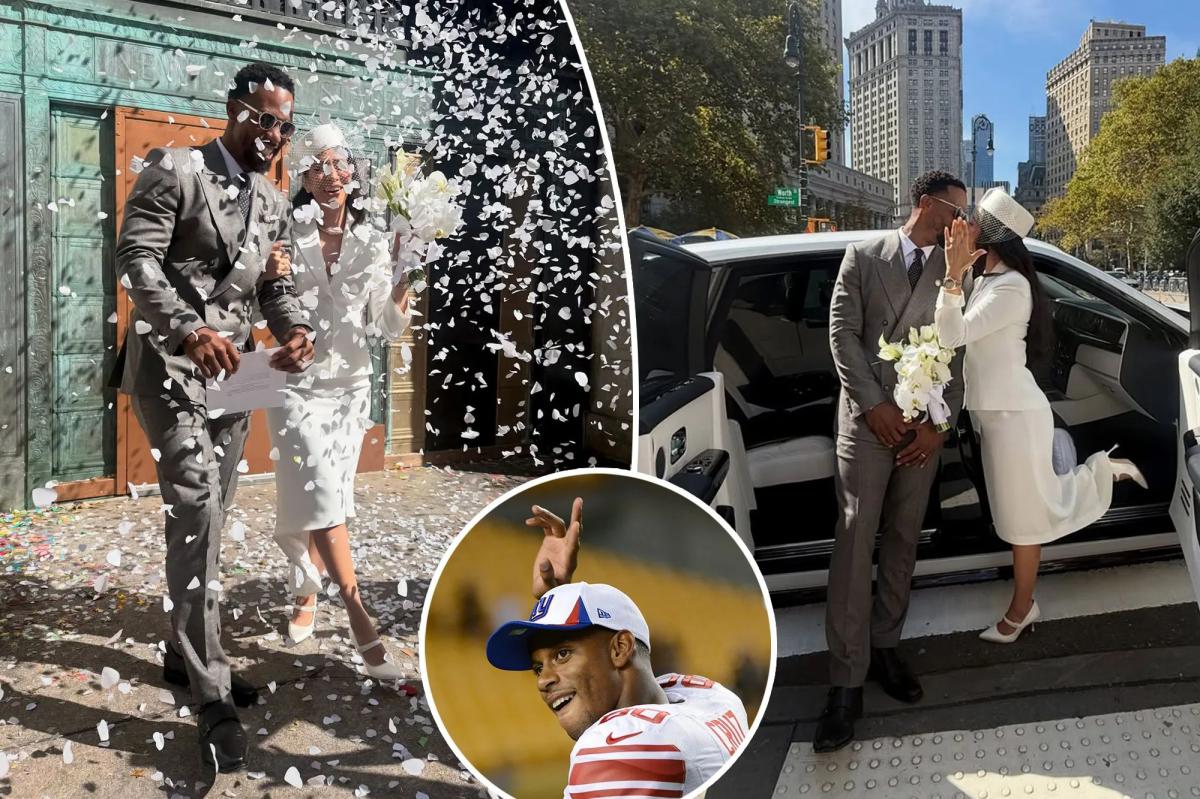 Giants hero Victor Cruz marries DJ Orange Calderon in NYC