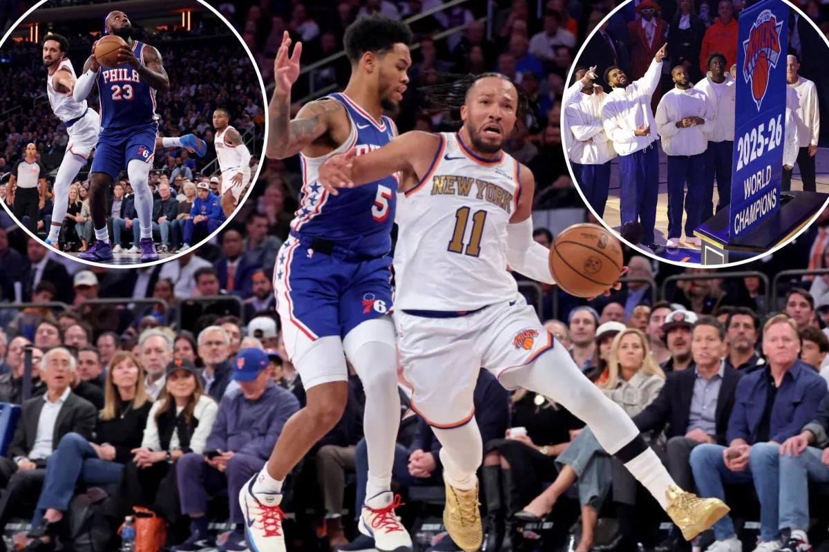 Knicks' banner-raising effort comes up short in opening loss to 76ers