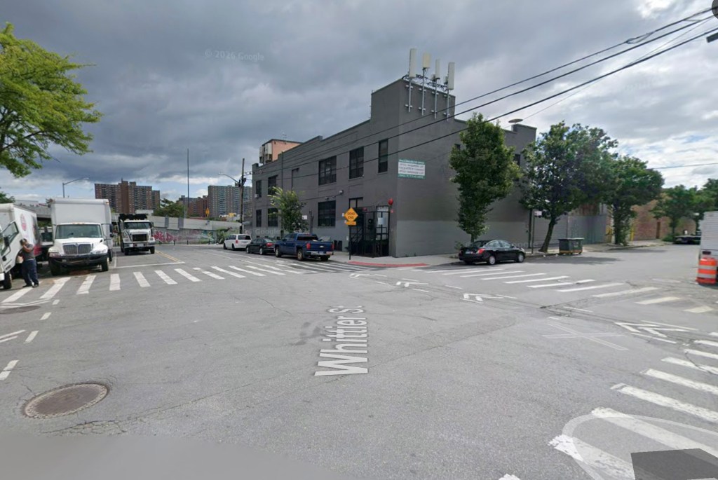 A street view of Garrison Avenue and Whittier Street in the Bronx.