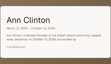 Ann Clinton - Obituary | FuneralFolio